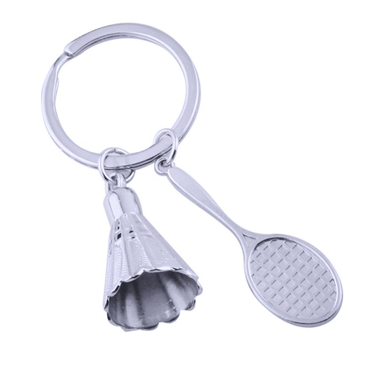 Unisex Eiffel Tower key chain Badminton racket key chain travel souvenir merchandise key chain_voghion.com
