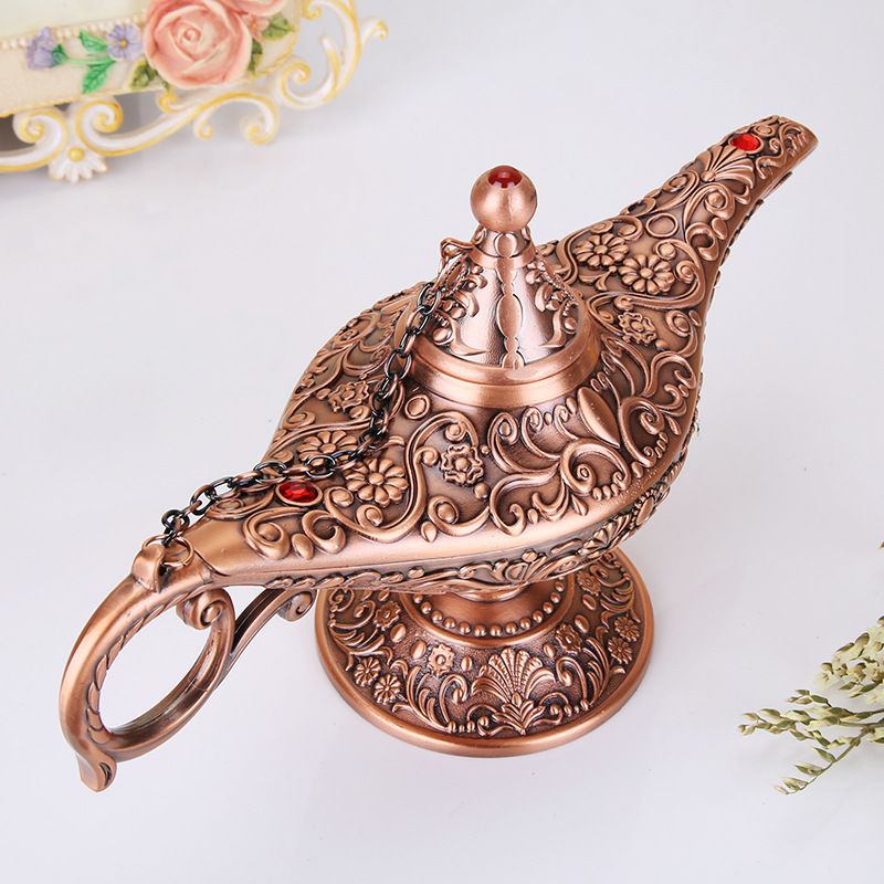 Aladdin Divine Lamp, Tin Ware, Retro European Crafts, Alloy, Creative Craft Decoration, Russian Wish Lamp_voghion.com