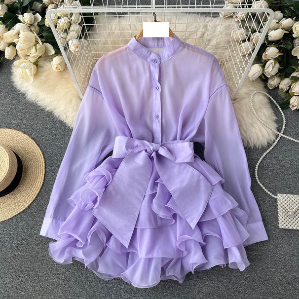 Μικρό πουκάμισο γυναικείας μόδας με φιόγκο με κορδόνια_voghion.com