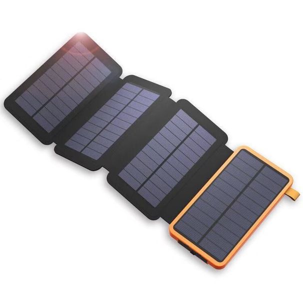 20000mAh Solar Power Bank - Foldable Portable Charger With LED Flashlight, Waterproof & Shockproof For Outdoor Camping/Emergency_voghion.com