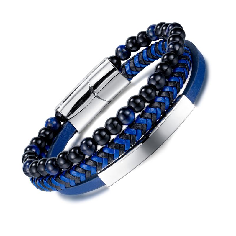 Accessoires Tendance Personnalité Bracelet En Cuir Bijoux En Gros Simple À La Main Multi-Couche Tissé Perle Bracelet Bijoux_voghion.com