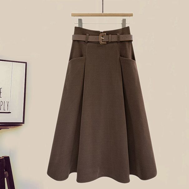 Vêtements pour femmes Automne élégant costume de réduction d'âge pour les femmes nouveau style paresseux mince pull tricoté jupe taille haute costume deux pièces_voghion.com