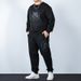 Herrkläder Casual Sportdräkt Herrtröja Vår och höst Plusstorlek Leggings Byxor Herrtjock lös tvådelad kostym_voghion.com