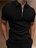 Heren poloshirt effen kleur korte mouwen revers t-shirt casual fit tops Europese en Amerikaanse herenkleding_voghion.com