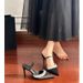 Plus Size Women's 41 To 42 Wide Fat Feet Summer New French Style Purple High Heels Pointed Shoes Closed Toe Mules_voghion.com