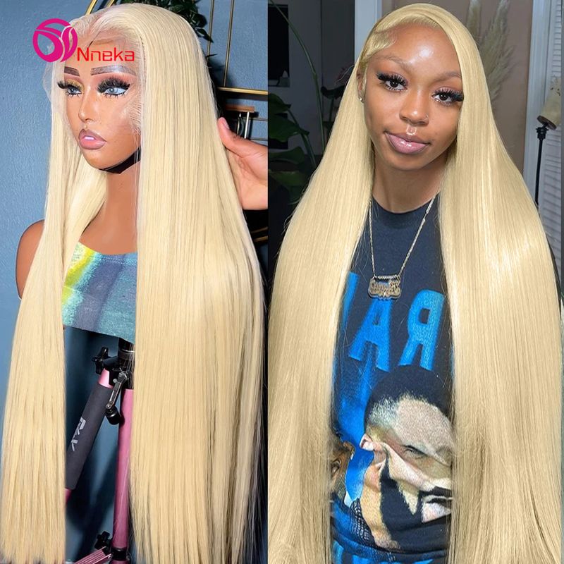 hot selling 613 blonde frontal 13x4 hd front preplucked straight human hair for woman choice 13x6 lace wig_voghion.com