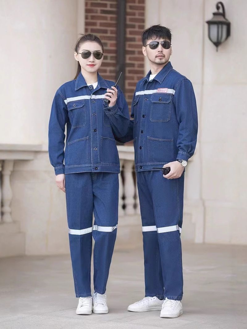 Vêtements pour femmes, combinaisons à manches longues, denim résistant à l'usure, bandes réfléchissantes épaisses, vêtements de travail multifonctionnels à grandes poches pour mines de charbon_voghion.com