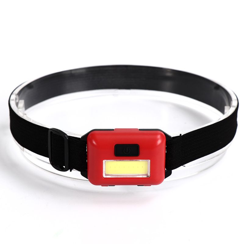 Mini headwear COB plastic dry battery headlight LED portable outdoor camping fishing light mining light_voghion.com