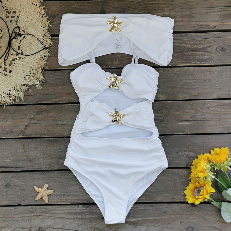 Women's Clothing One Piece Swimsuit Skirt Cape Three Piece Suit Sexy Hollow Swimsuit_voghion.com