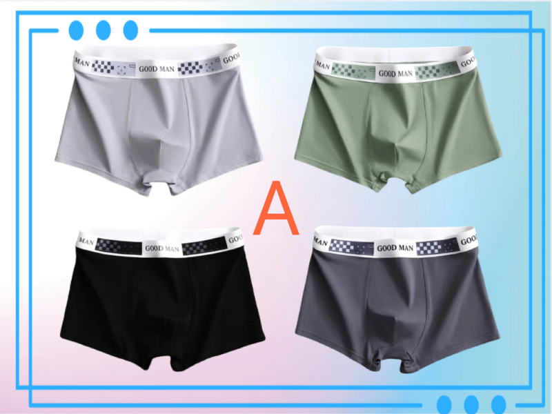 4 pièces caleçon grande taille sans couture coton fichier caleçon homme été section mince taille: L-5XL_voghion.com