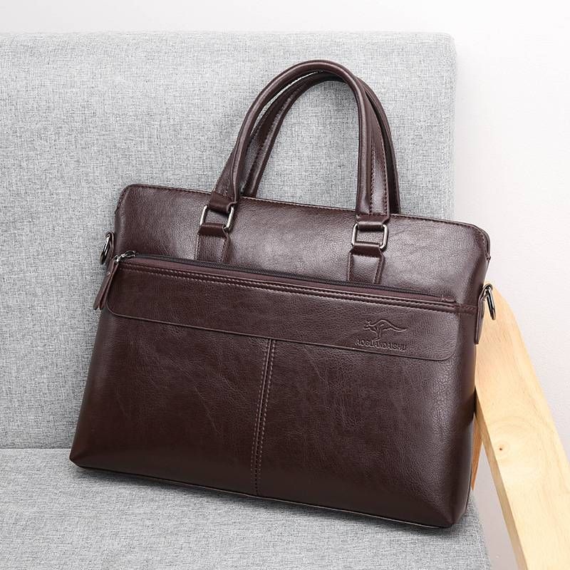 Men's Business Briefcase Horizontal Hand-held Business Briefcase, Single-shoulder Bag, Crossbody Bag, Men's Bag_voghion.com