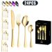 24-Piece 1010 Stainless Steel Cutlery Set In Window Gift Box - Steak Knives Forks & Spoons For Western Dining_voghion.com