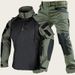 Tactical Assault Shirt & Pants Set - SP2 Edition Military Uniform | Industrial Grey & Camo | Windproof & Flame-Resistant_voghion.com