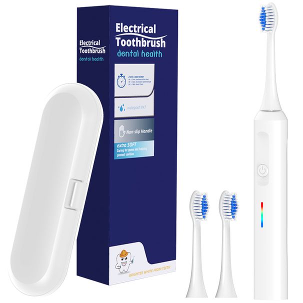 Rechargeable Electric Toothbrush With 2x Brush Heads - 3 Modes & 2 Min Timer Smart Electric Toothbrushes, Compatible With Philips Sonicare Brush Head_voghion.com