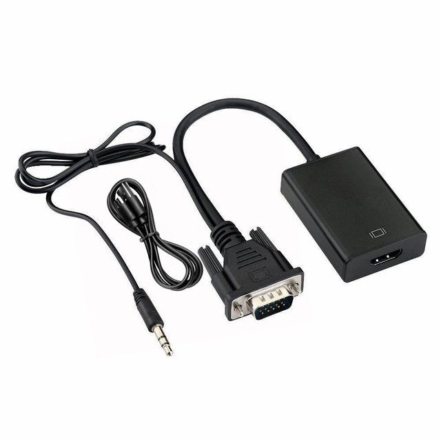 Full HD VGA uz HDMI saderīgs pārveidotāja adaptera kabelis 1080P ar audio izvadi VGA HD adapteris datora klēpjdatoram uz HDTV projektoru_voghion.com