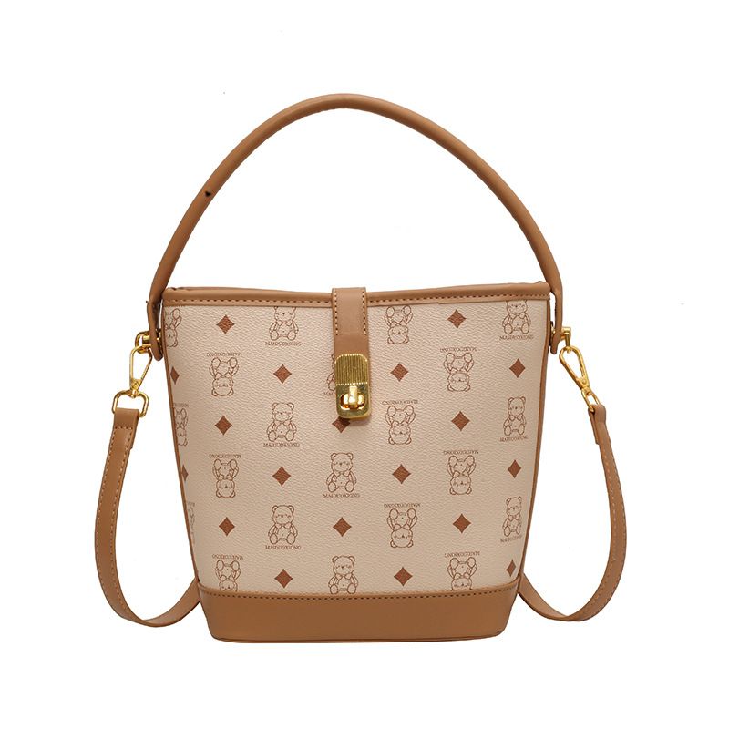 Hoge kwaliteit bucket bag voor dames 2023 nieuwe mode retro schoudertas met print, niche design, veelzijdige handtas_voghion.com