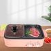Electric Hot Pot With Grill, 2 In 1 Multifunction Nonstick Griddle And Hot Pot,Separate Dual Temperature Control - Pink_voghion.com