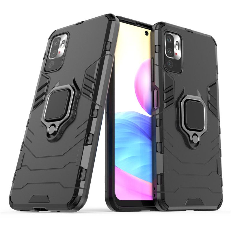 Für Xiaomi Redmi Note 10 10S 10T Pro Max 5G Hybrid Hard PC + Soft TPU Armor Anti-Drop Case Rotierender Ring Ständer Halter Co_voghion.com