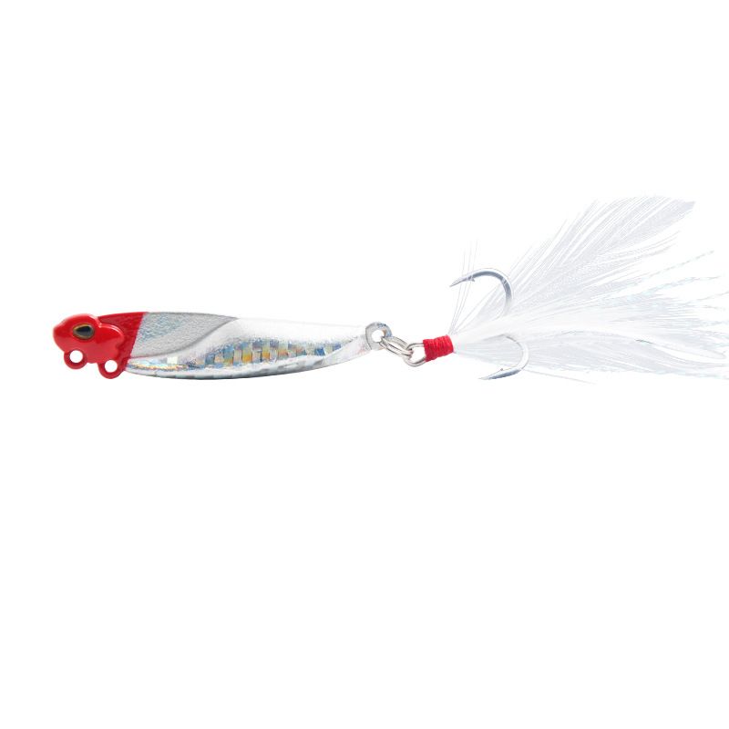 Esca Esca Piastra di Ferro VIB Long Throw Sinking Piombo Rame Sangue Scanalatura Piuma Amo Bocca Esca per Basso Attrezzatura da Pesca_voghion.com