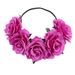 Cerchietto con anello di rosa, accessorio per capelli bohémien per feste di Halloween, fascia elastica per capelli con fiori_voghion.com