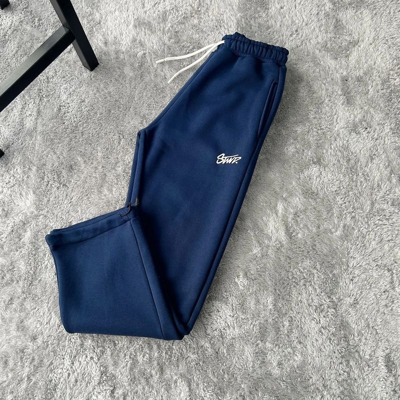 Women's Clothing Spring New Retro Loose Straight Men's And Women's Sports Pants Letter Embroidery Casual High Street Solid Color Sweatpants_voghion.com