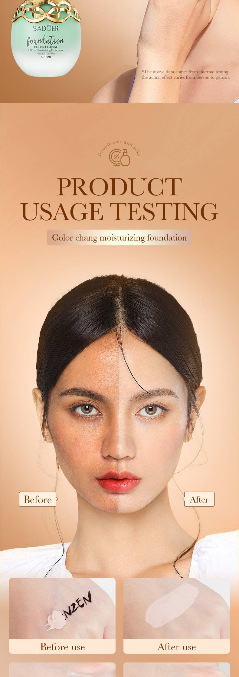 Flüssige Concealer-Grundlage Temperaturänderung Hautton ist nicht leicht zu entfernen Make-up BB-Creme_voghion.com