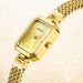 BERNY Small Gold Watches For Women Dainty Luxury Ladies Analog Quartz Bracelet Watch Rectangular Case Stainless Steel Waterproof Minimalist Wristwatch_voghion.com