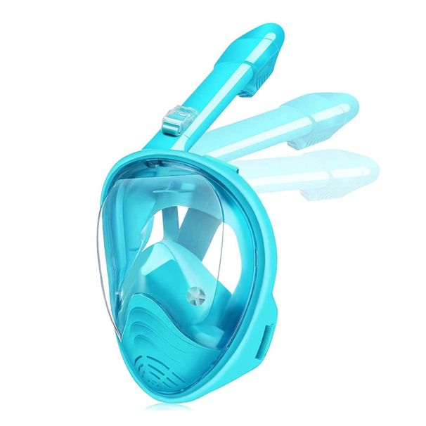 Faltbare Tauchmaske für Kinder Vollständig trockene Schwimmbrille für Kinder Atemschlauch All-in-One-Schnorchelmaske_voghion.com