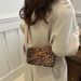 shoulder underarm small square bag female personality PU leather leopard print baguette bow fashion Y2K bag new year valentine bag_voghion.com