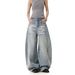 2025 Spring New Side Folding Wash Water Wide Leg Jeans For Men, Loose And Slimming, Casual Floor Pants_voghion.com