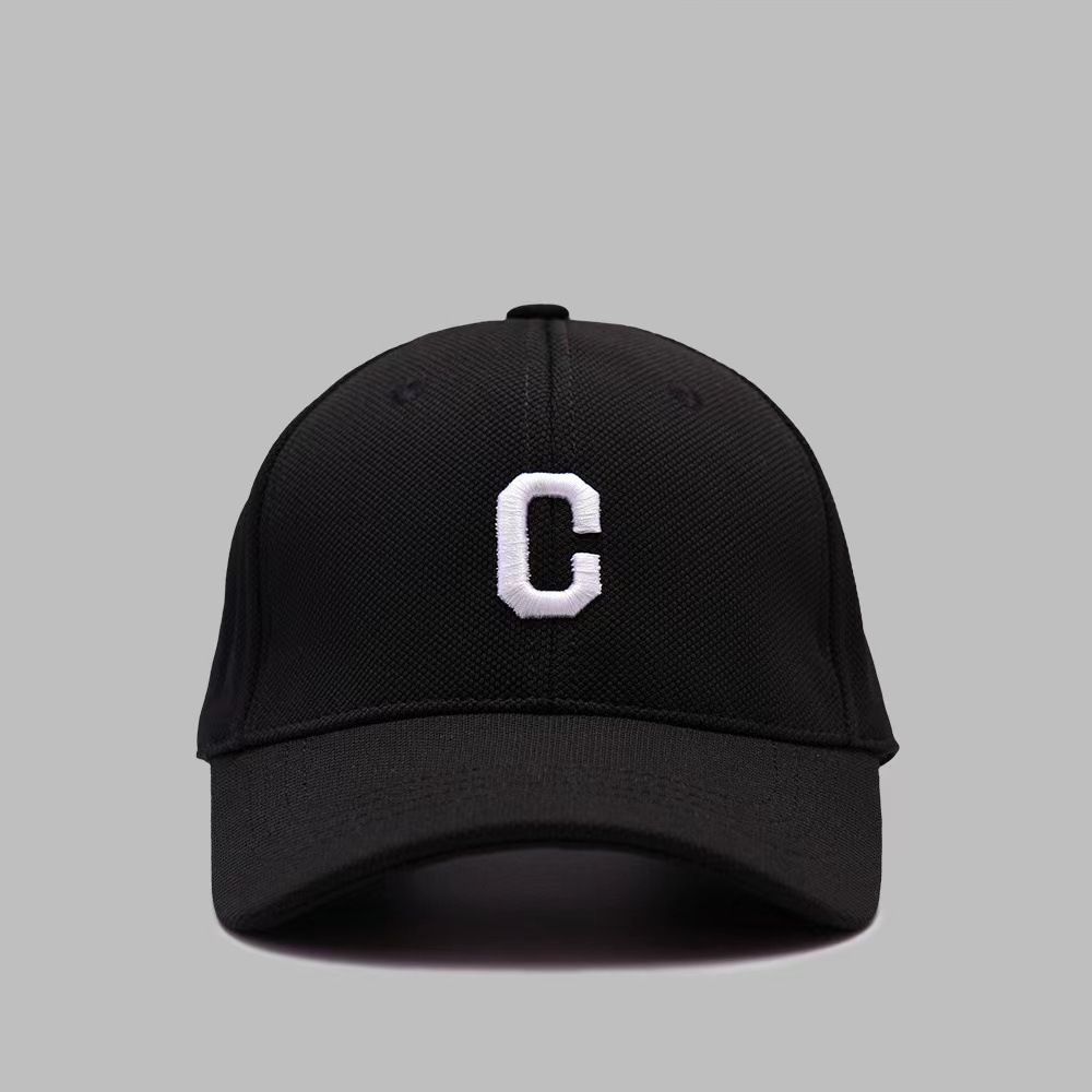 Baseball da esterno con lettere coreane, versatile, semplice e facile da indossare, con piccoli ricami, parte superiore profonda e curva_voghion.com