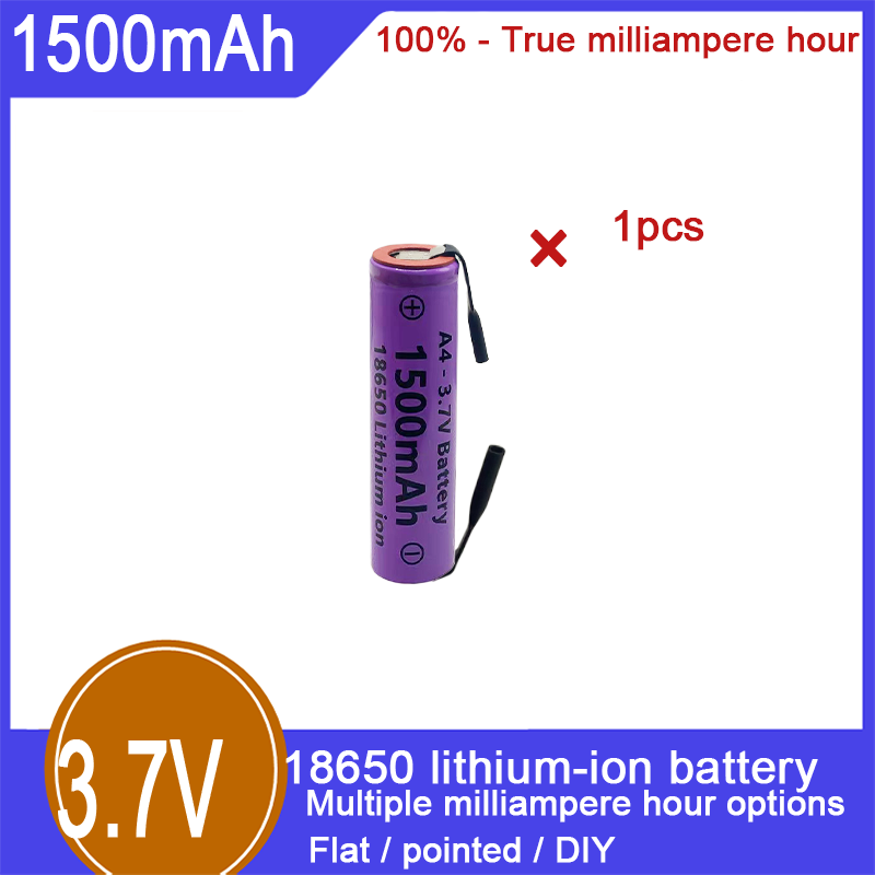 Akumulator litowo-jonowy 18650, 3,7 V, 1500 mAh, pojemność 100%, odpowiedni do zabawek elektrycznych, papierosów elektronicznych, latarek i innych zastosowań_voghion.com