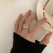 Ready Stock Minimalistischer Sterg Sier Gestapelter geometrischer Öffnungsring mit Unregelmäßigkeiten Einstellbar für Frauen Trendy Schmuck Geschenk Großhandel_voghion.com