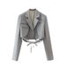 2025s 2025 Summer Style Women's Short Drawstring Suit Coat_voghion.com