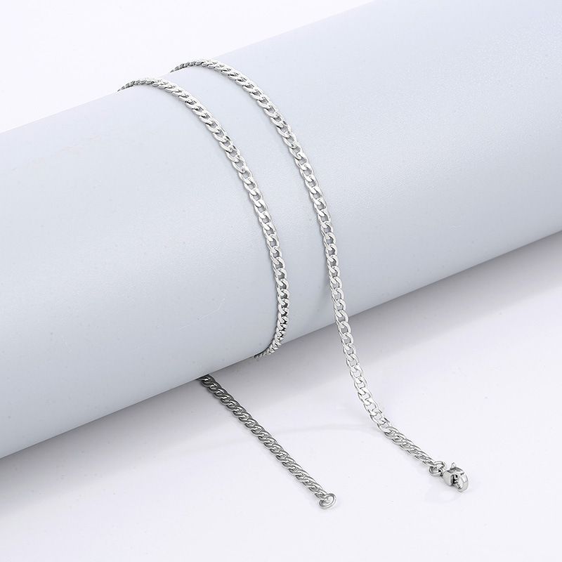 Minimalistesch Edelstahl Schleifen Hiphop Halskette Street Hip-Hop Titanstahl Trendy Bijouen NK Kette_voghion.com