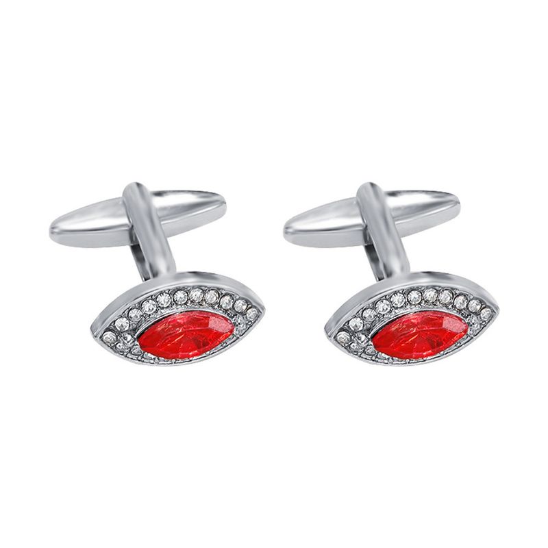 Nuovi gemelli di lusso da uomo con forma creativa a forma di occhio, in lega di materiale con zirconi e diamanti_voghion.com