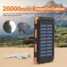 30000 MAh Charger Mobile Phones, Portable Solar Power Bank, Dual 5 V USB Ports, 2 LED Light Flashlight For Outdoor_voghion.com
