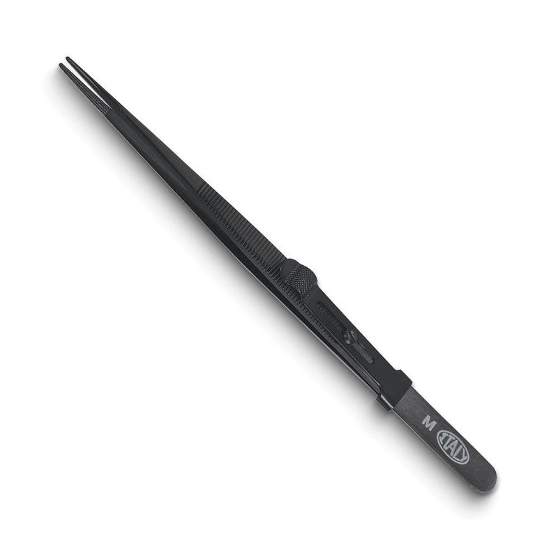 Allegro Black Medium Point Locking Diamond Tweezers_voghion.com