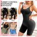 Neuer Onesie in Übergröße, nahtlos, körperbetonte Shapewear, Damenkorsett, flache Beine, postpartale Neckholder-Bodywear_voghion.com