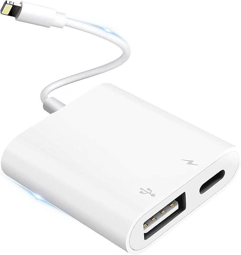 Lift op Kamera Adapter iPhone Ladeport, 3.0 weiblech OTG Kabel, gëeegent fir iPad Verbindung mat Kaart Lieser,_voghion.com
