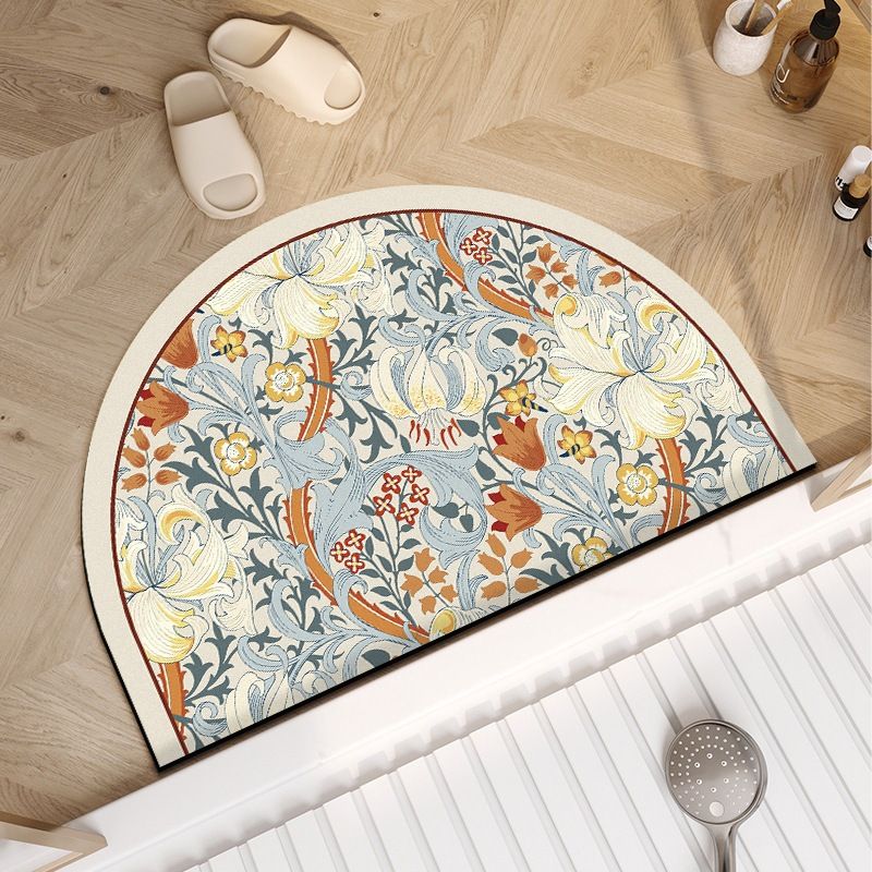 Tapete de banho de diatomita, tapete absorvente antiderrapante para banheiro/entrada, design floral moderno, secagem rápida e fácil de limpar, 40x60cm/45x70cm/50x80cm/60x90cm_voghion.com