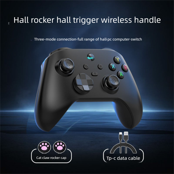 Controller di gioco wireless per PC Steam Bluetooth Joystick Hall a tre modalità Trigger Switch Multipiattaforma Universale_voghion.com