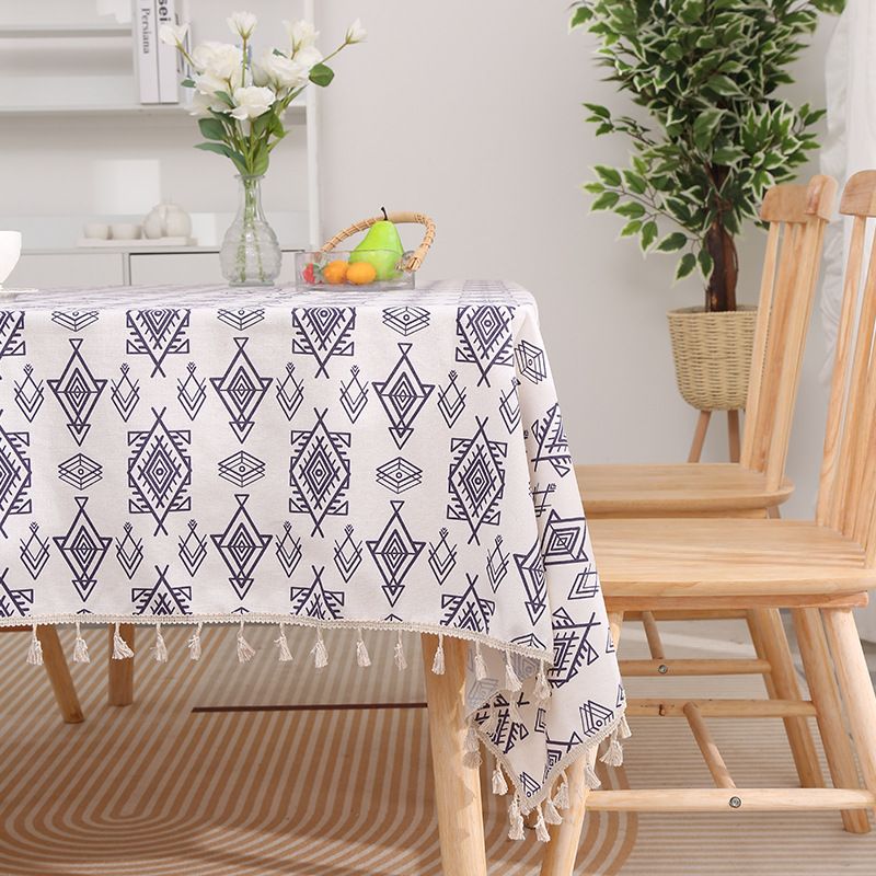Cotton-Linen Tablecloth – Stain & Heat Resistant, Nordic-Style Animal Print, Non-Slip Dining Table Cover For Home & Café (Multiple Sizes & Colors)​_voghion.com