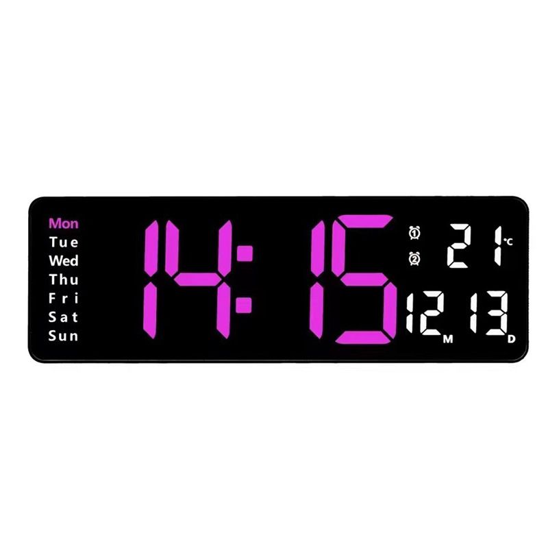 Orologio digitale LED da 13 pollici a doppio uso da parete/tavolo con ampio display, allarmi multipli e moderne opzioni di colore - Elegante arredamento per casa/ufficio_voghion.com