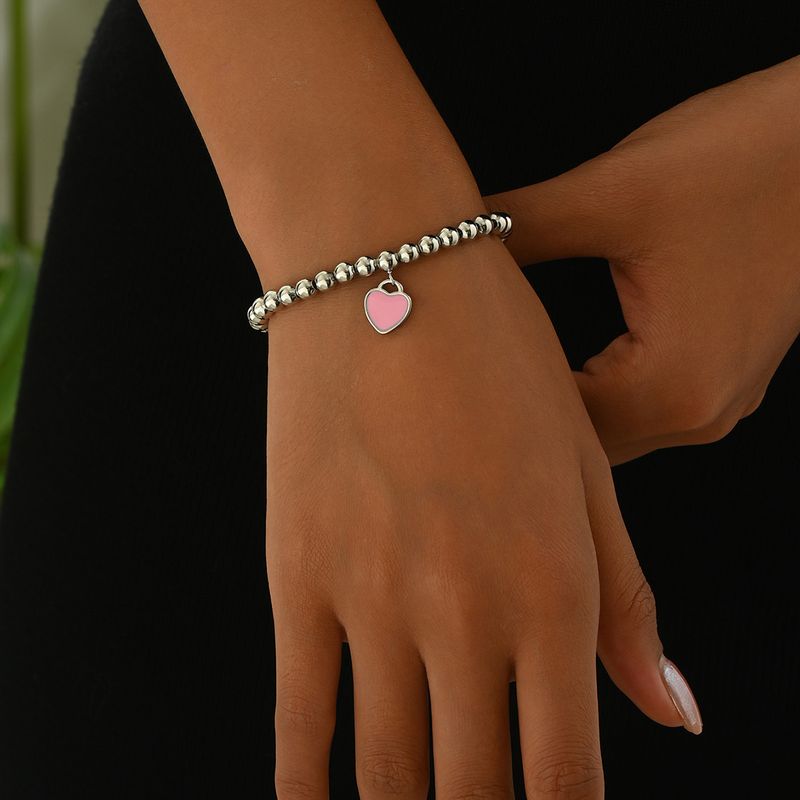 Niche Ladies Beaded Bracelet Personalized Love High End Oil Drop Design Versatile Round Bead Bracelet_voghion.com