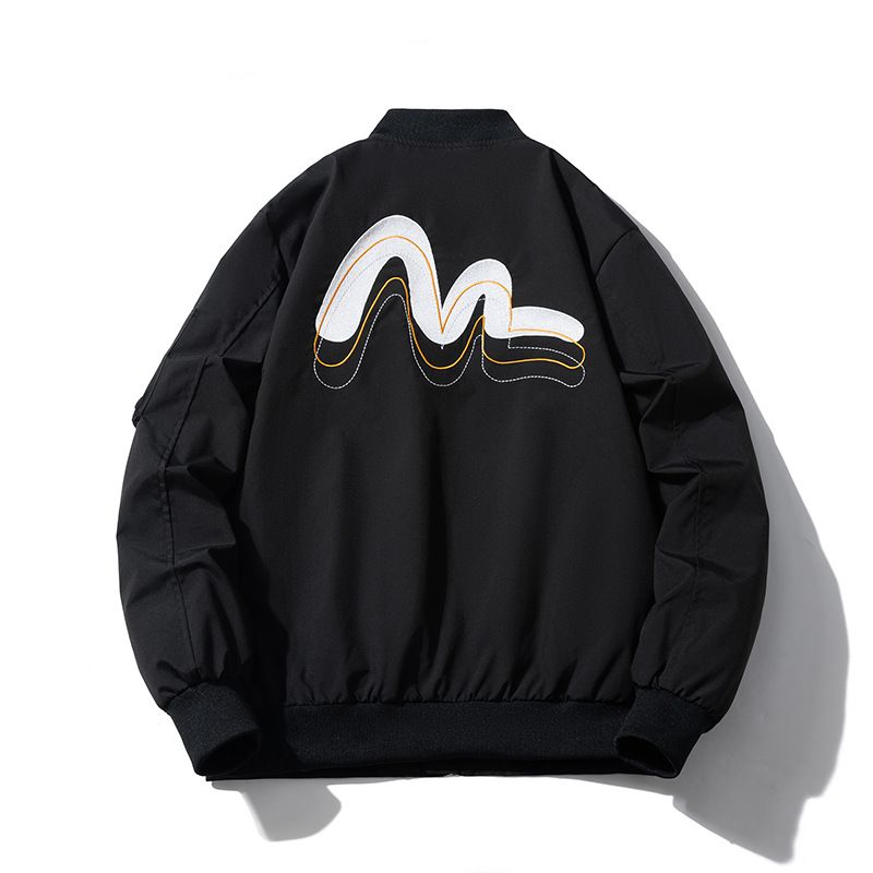Herrenbekleidung Unisex Bestickte Bomberjacke – Stilvoller gesteppter Pilotenmantel für Männer und Frauen | Leichte und warme Optionen | Schwarz und Beige_voghion.com