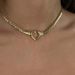 Women's Jewelry Elegant French Retro Heart Pendant Necklace With Flat Snake Chain, 18K Gold Plated Stainless Steel, Dainty & Stylish_voghion.com