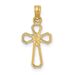 14K Cut-Out Cross W/ Dove Charm_voghion.com