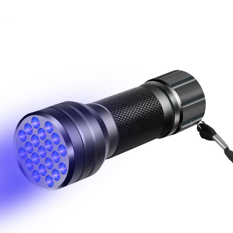 Lampada UV mini torcia UV 1PC 21LED con lampada di rilevamento fluorescente con funzione zoom_voghion.com