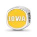 Sterling Silver Rhodium-plated LogoArt University Of Iowa Double Logo Enameled Bead_voghion.com